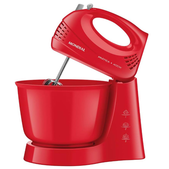 BATEDEIRA MONDIAL ULTRA TURBO 400W 3 VELOCIDADES 220V Vermelho