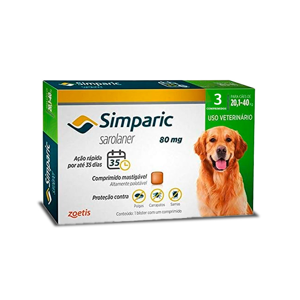 Simparic 20 a 40 Kg 3 Comprimidos: Onde Comprar | BuscaProdutos