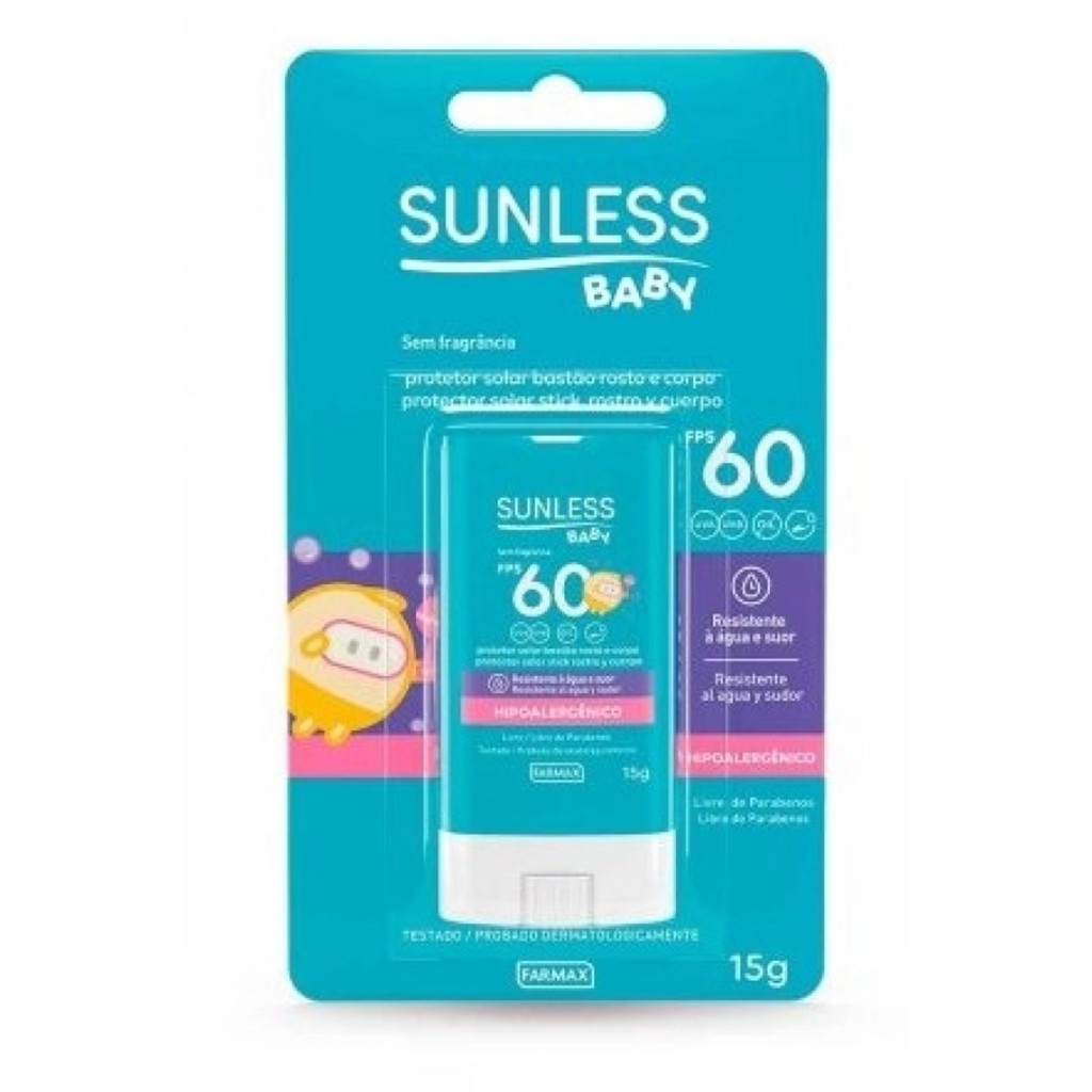 PROTETOR SOLAR EM BASTÃO  SUNLESS BABY FPS60 15G
