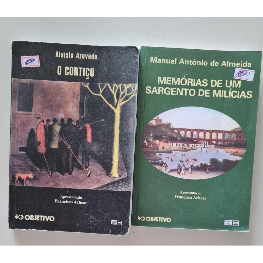 LIVRO, KIT(2), COLEÇÃO OBJETIVO, 1 MEMÓRIAS DE UM SARGENTO DE MILÍCIAS, 2 O CORTIÇO