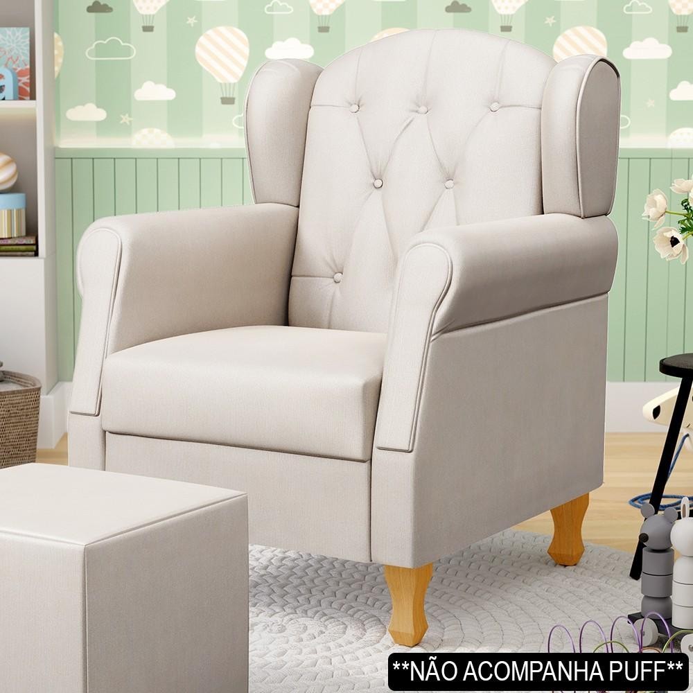 Poltrona de Amamentação e Descanso com Pés de Madeira Lucy P04 Suede Bege - Mpozenato em Oferta na Shopee