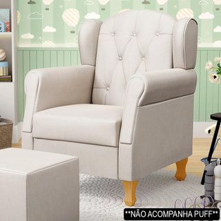 Poltrona de Amamentação e Descanso com Pés de Madeira Lucy P04 Suede Bege - Mpozenato em Oferta na Shopee