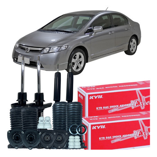 Kit Amortecedor Traseiro Dianteiro Batente Coifa Civic