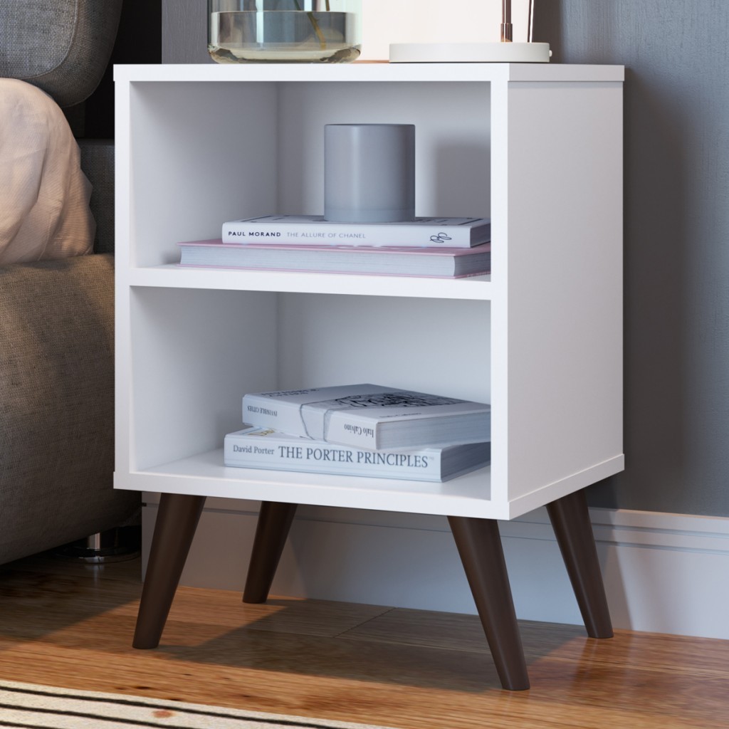Mesa de Cabeceira 1 Prateleira Branco CB200BCBC - Completa Móveis em Oferta na Shopee