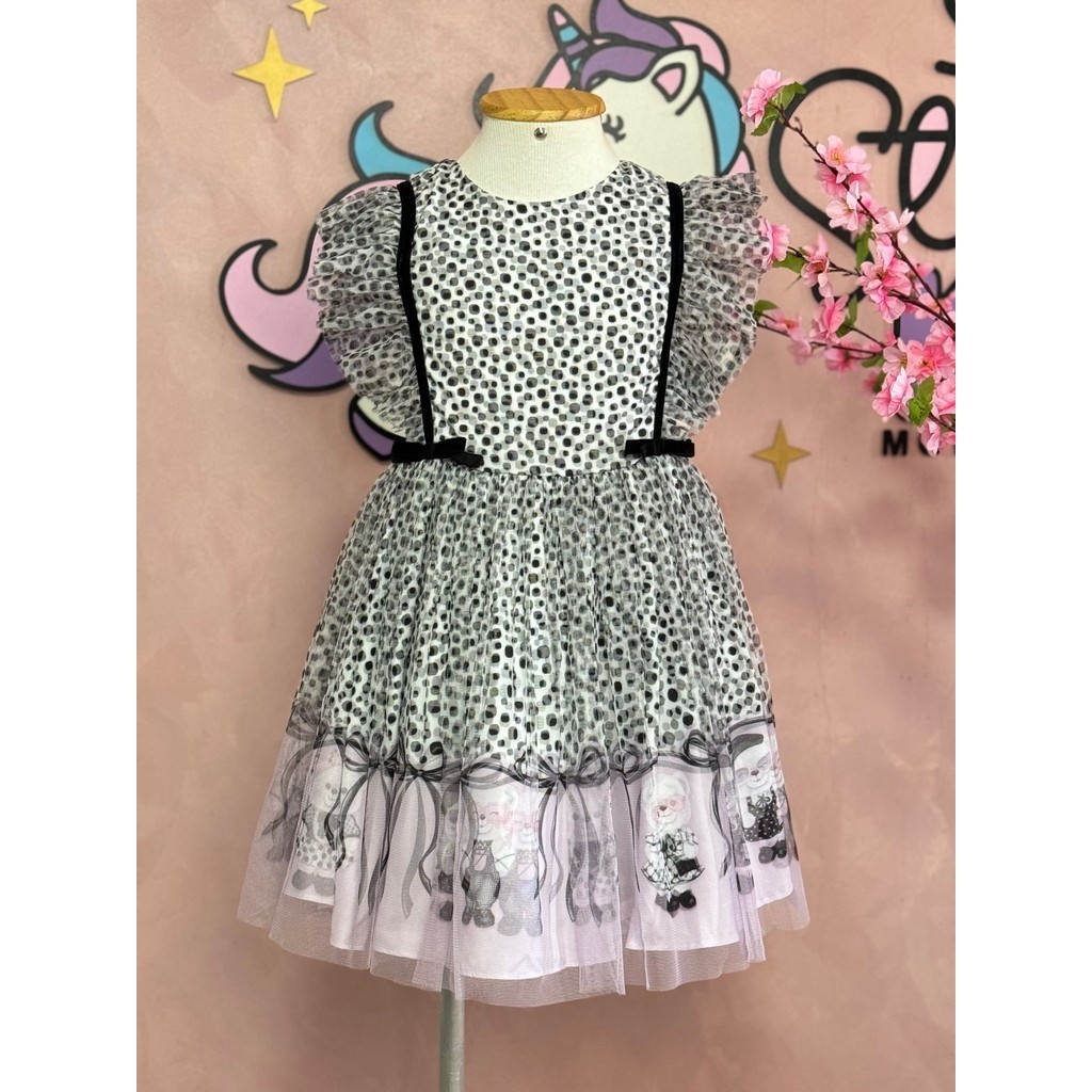 Vestido Festa Infantil Petit Cherie Inverno Tule Ursinha Poá
