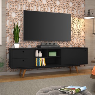 Rack Retro 85 Até 60 Polegadas 1 Porta Preto - Olivar Móveis em Oferta na Shopee