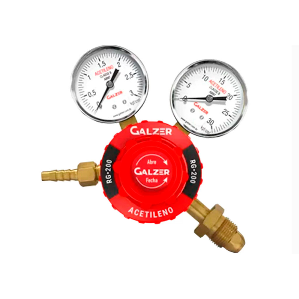 Regulador De Pressão Acetileno Rg-200 Galzer em Oferta na Shopee