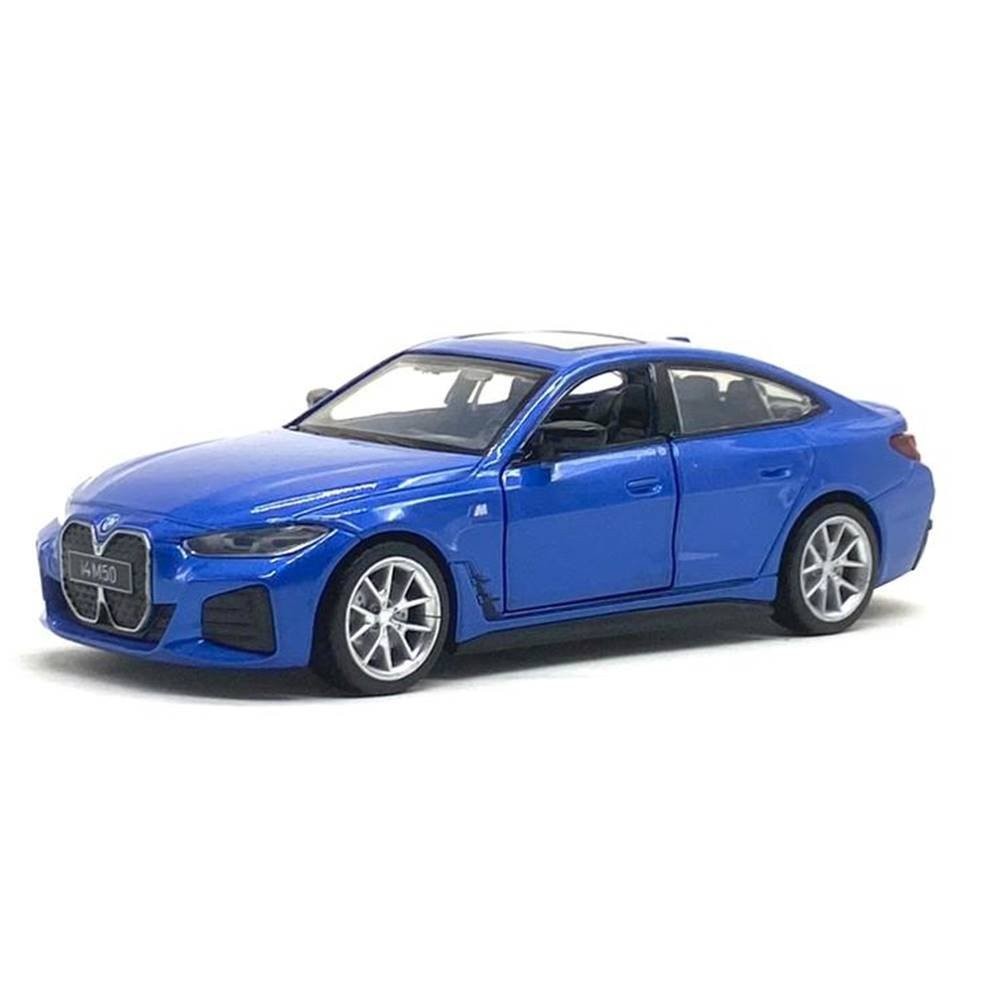 Miniatura Carro BMW i4 M50 - Azul - C/ Luz e Som - California Action - 1:32 - California Toys