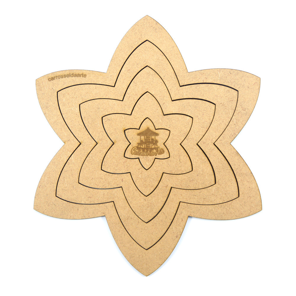 Gabarito Estrela Flor MDF G007 em Oferta na Shopee