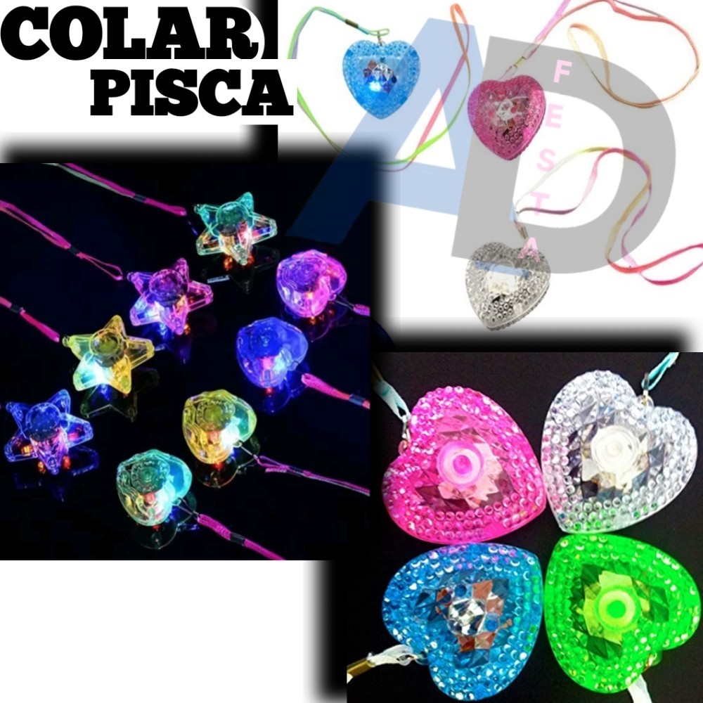 Colar Pisca Pisca Colorido Sortido kit 5un,10un,15un, 20un, festa aniversário, balada, casamento , formatura, carnaval