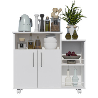 Buffet Organizador 2 Portas e Prateleiras Multiuso Com Rodinhas em Oferta na Shopee