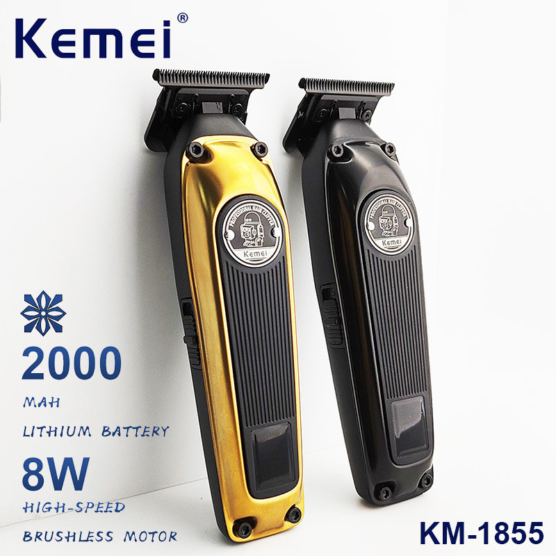 KM-1855 Novo Aparador De Lâmina DLC Sem Escovas Motor Fio Com Acabamento Elétrico Display Digital LCD Home/Hair Salon Professional Clipper em Oferta na Shopee
