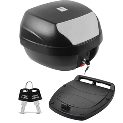 Baú Bauleto para Moto 28 Litros Pro Tork Smart Box BP-03CL com Refletor Traseiro e Lente Cristal