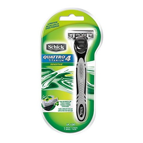 Aparelho De Barba Schick Quattro 4 Titanium Sensitive