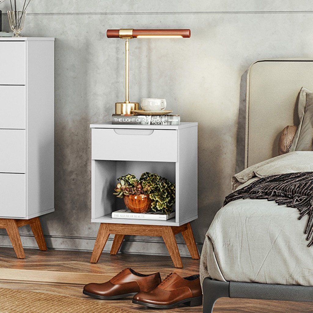 Mesa Cabeceira Pequena Retrô Alpi - Branco em Oferta na Shopee