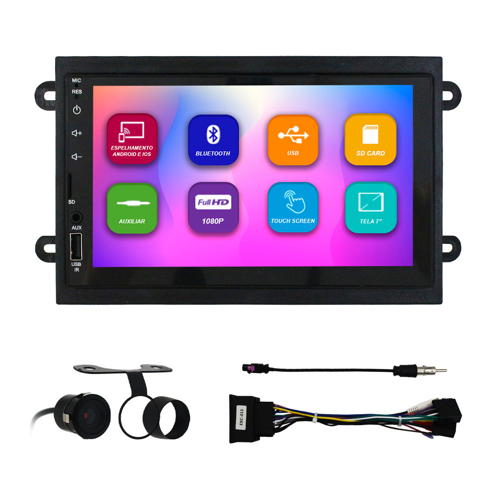 Kit Multimídia 7 Pol Cobalt Onix Spin Prisma 2013 2014 15 2016 2017 2018 Espelhamento Android Ios 2 Din Preto Camera Ré em Oferta na Shopee