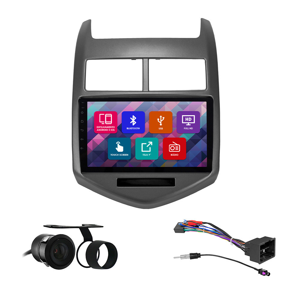 Kit Multimídia 9 Pol Sonic 12 13 2014 2015 2016 2017 2018 Espelhamento Android Ios 2 Din Grafite Camera Ré em Oferta na Shopee