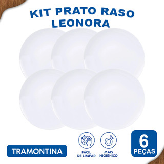 Aparelho de Jantar Jogo de Pratos Rasos 25 cm Tramontina Leonora em Porcelana Decorada 6 Peças em Oferta na Shopee