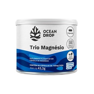 Trio Magnesio Quelato Dimalato 720mg 60 caps - Ocean Drop em Oferta na Shopee