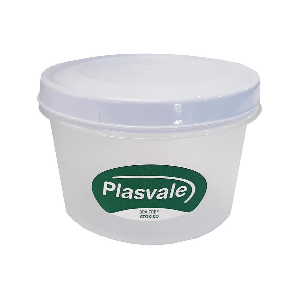 Pote Redondo Plástico Plasvale 400ml, com Tampa Rosca, Branco - 622 em Oferta na Shopee