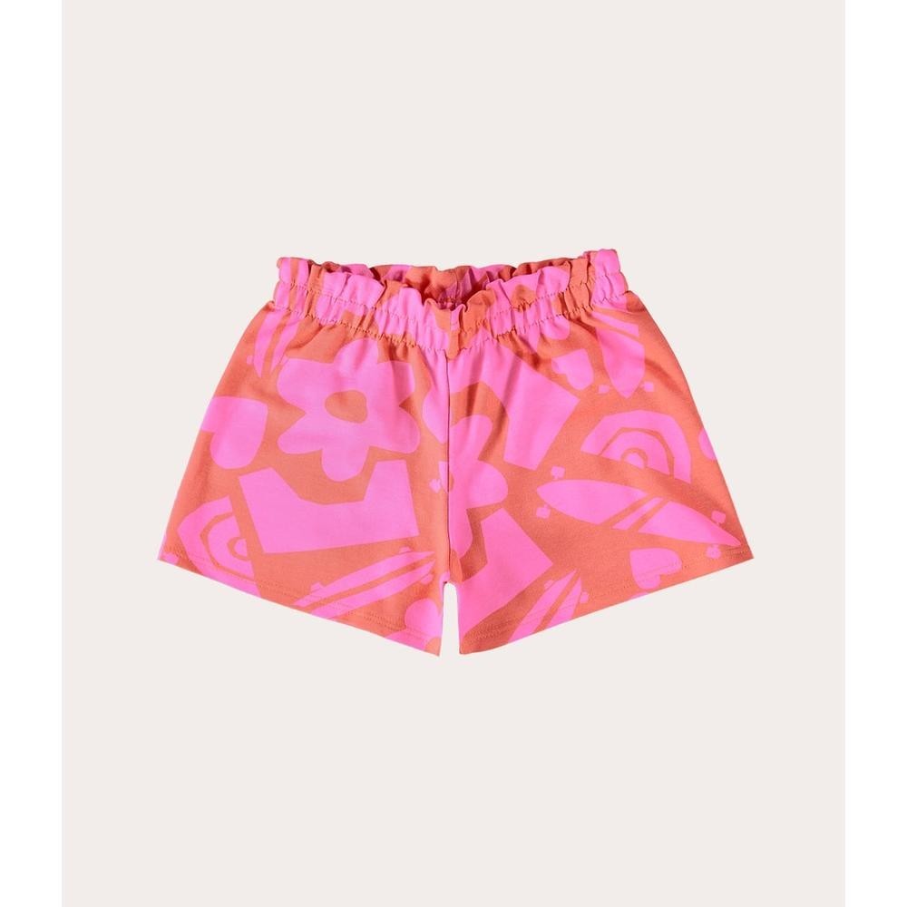 Shorts Infantil Menina Clochard Estampado Em Moletinho Malwee Kids