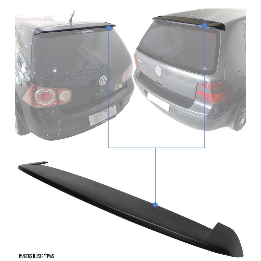 Aerofólio TG Poli Vw Golf 2000 à 2013 Sem LED 2 e 4 Portas Preto