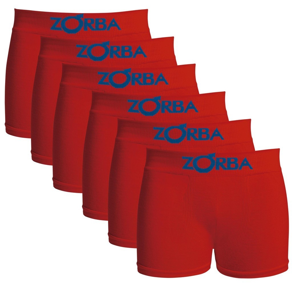 Kit 6 Cuecas Zorba Infantil Boxer sem Costura Algodão 678