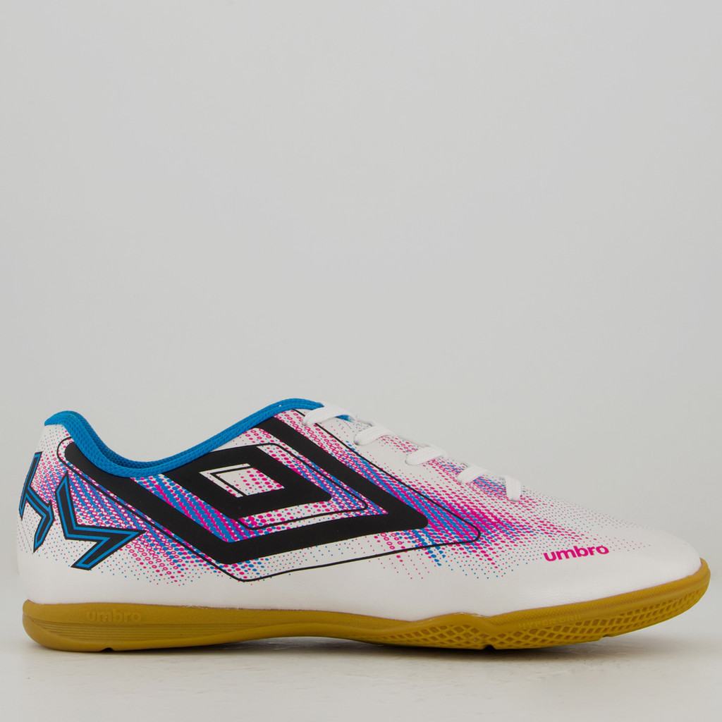 Chuteira Umbro Heatmap Futsal Branca e Azul