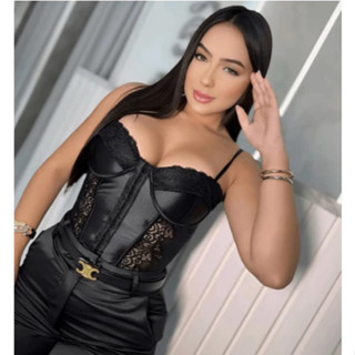 Corset De Renda Com Bojo E Alça  Fechamento Na Frente Tendencia Na Moda em Oferta na Shopee