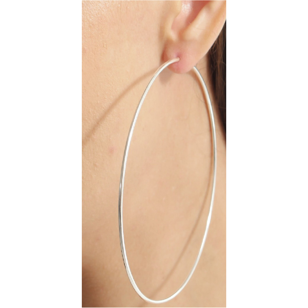 Kit1/2/3  Brincos  Argola Aço Inoxídável cor Prata Lisa Grande P - M - GG   - Argolas - Brinco em Oferta na Shopee