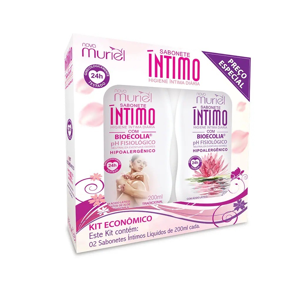Kit Sabonete Íntimo Tradicional + Floral 200ml - Muriel