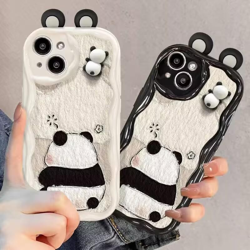 3D Panda Ear Doll Toy Cute Shell Para Xiaomi Redmi Note 14 13 12 12S 11 10 Pro Plus 10S 11S 12S 14C 13C Turbo4 Capa De C em Oferta na Shopee