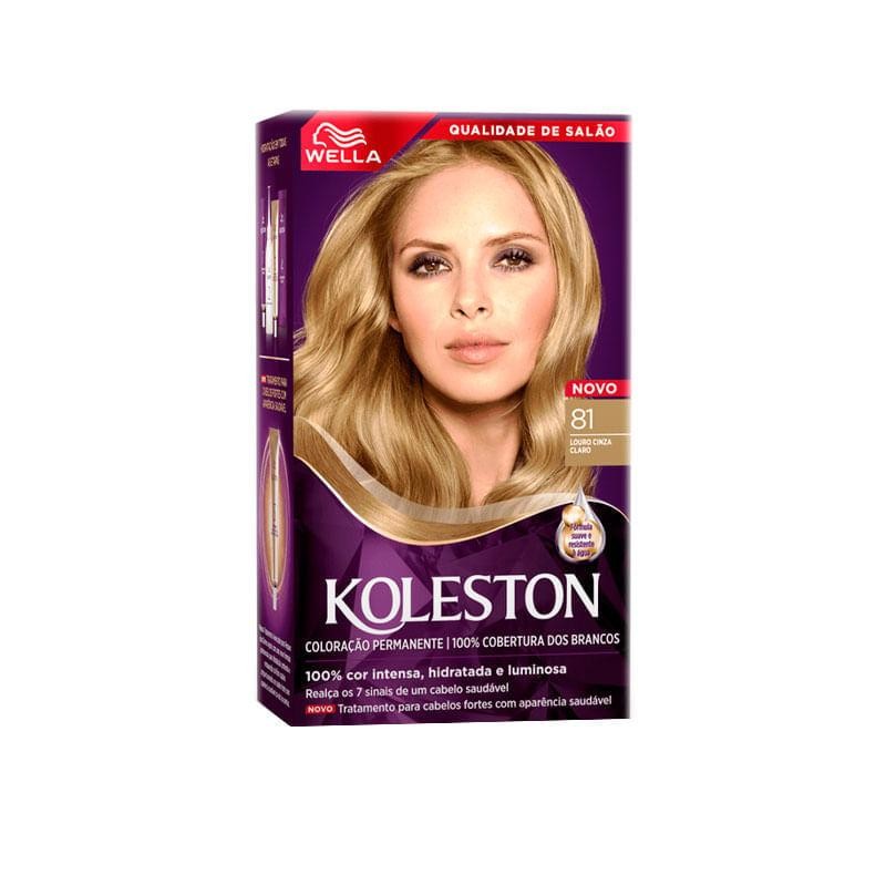 Tinta de Cabelo Koleston Louro Cinza Claro 81 em Oferta na Shopee