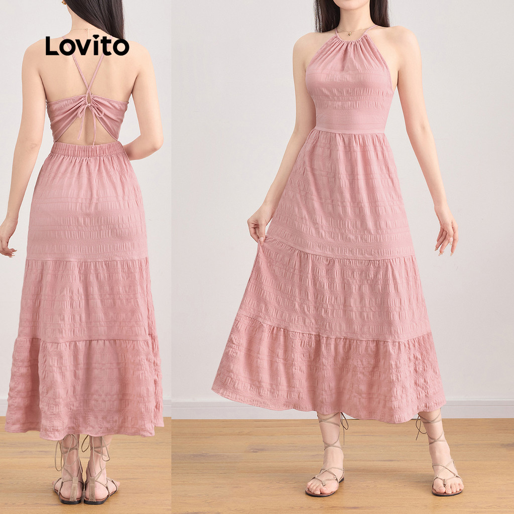 Lovito Vestido Casual Com Cadarço, Vestido De Verão/Primavera Para Mulheres L121MD154 - Women Clothes