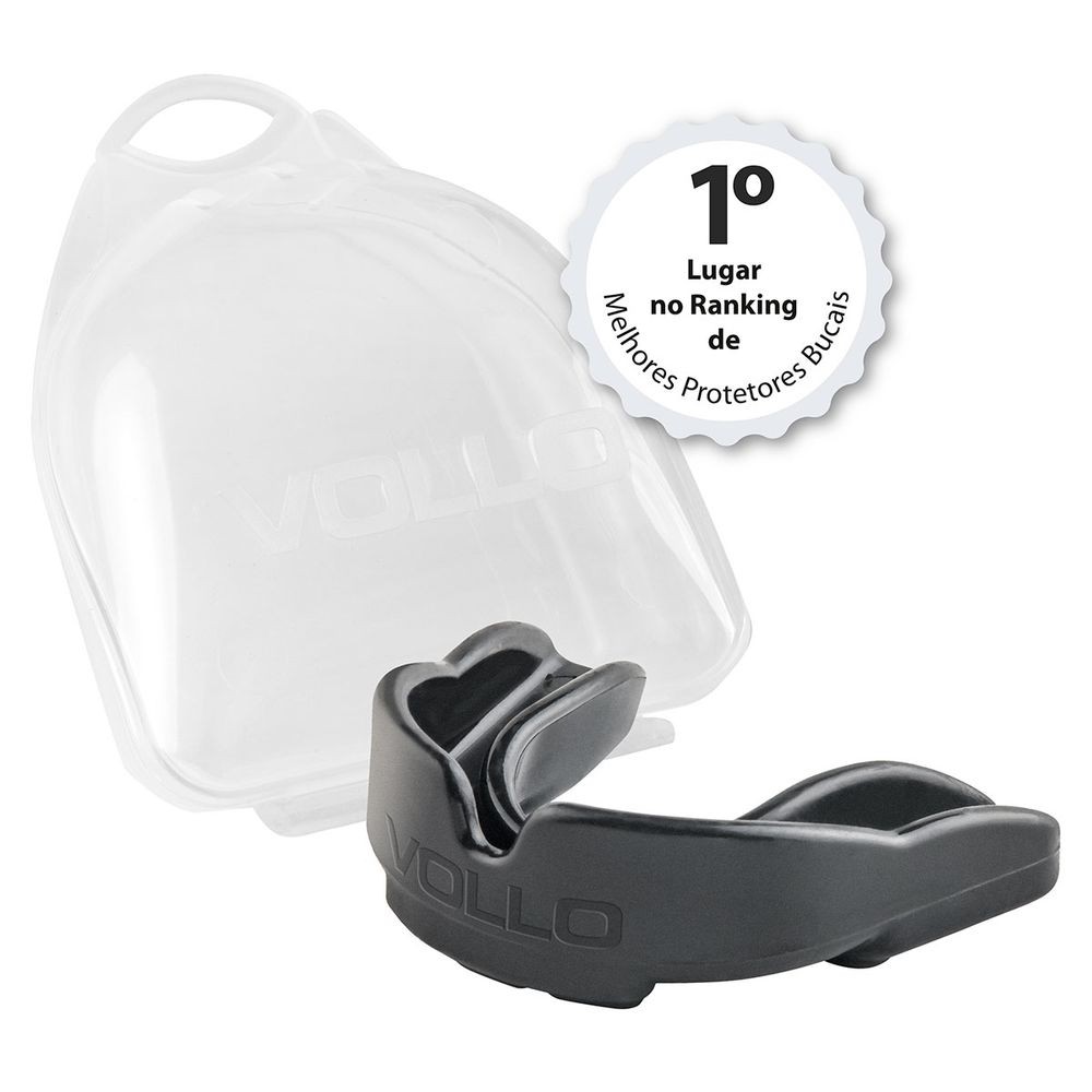 Protetor Bucal Preto com Estojo Vollo - Sports & Outdoors