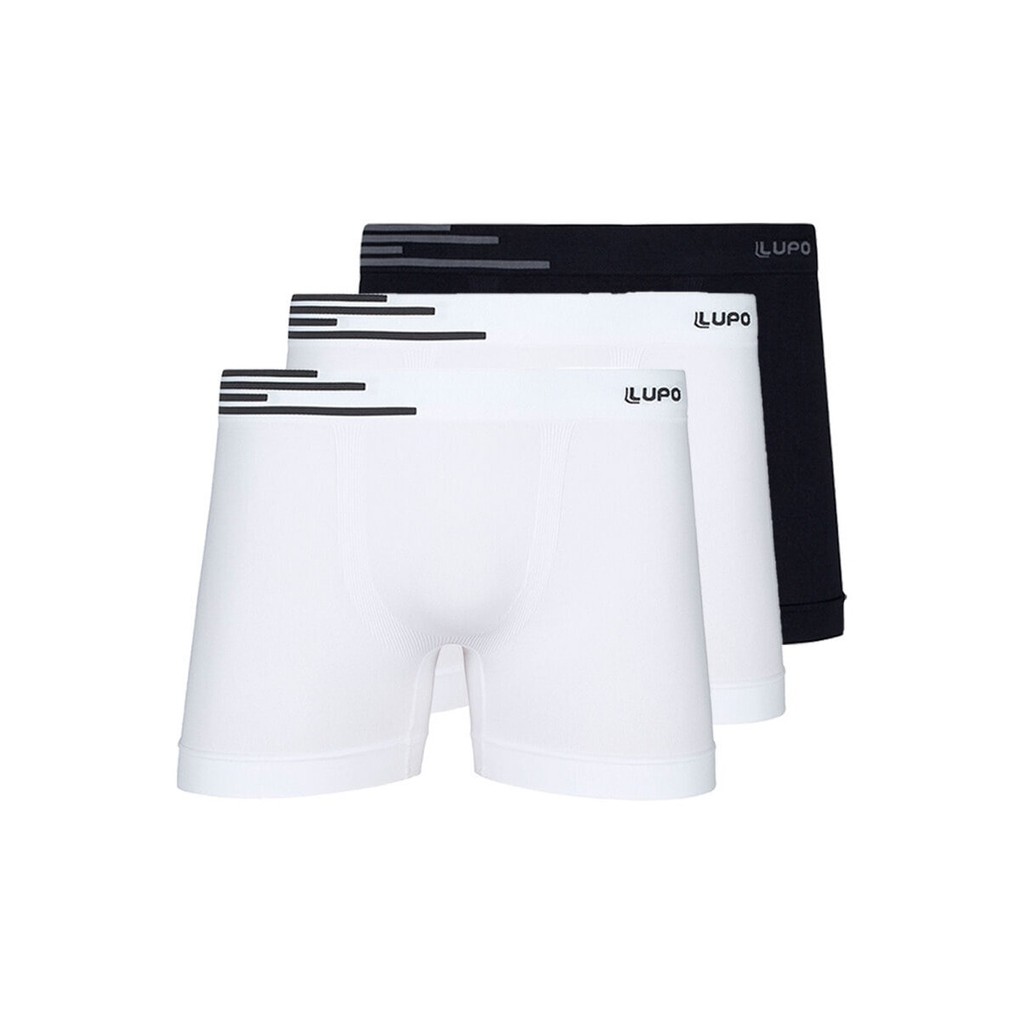 Kit com 3 Cuecas Boxer Lupo 436-002 Colorido