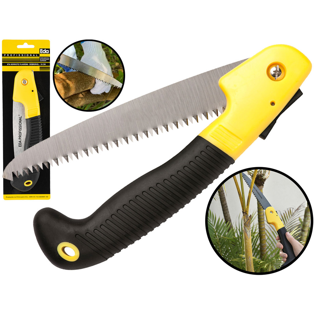 Serra Serrote Dobrável Para Poda Jardim Madeira Galhos Folhagem Lâmina 18cm Cabo Emborrachado em Oferta na Shopee