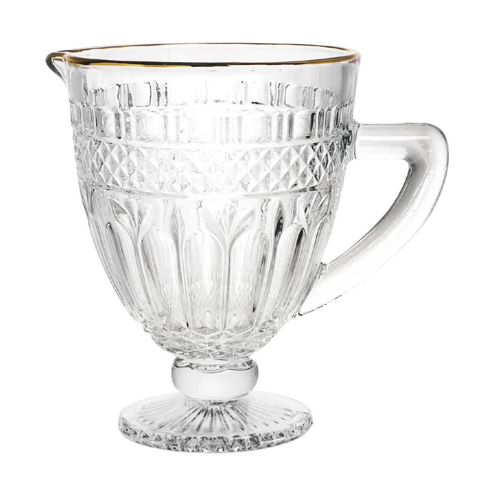 Jarra Wolff Brand Vidro com Fio Dourado 1L em Oferta na Shopee