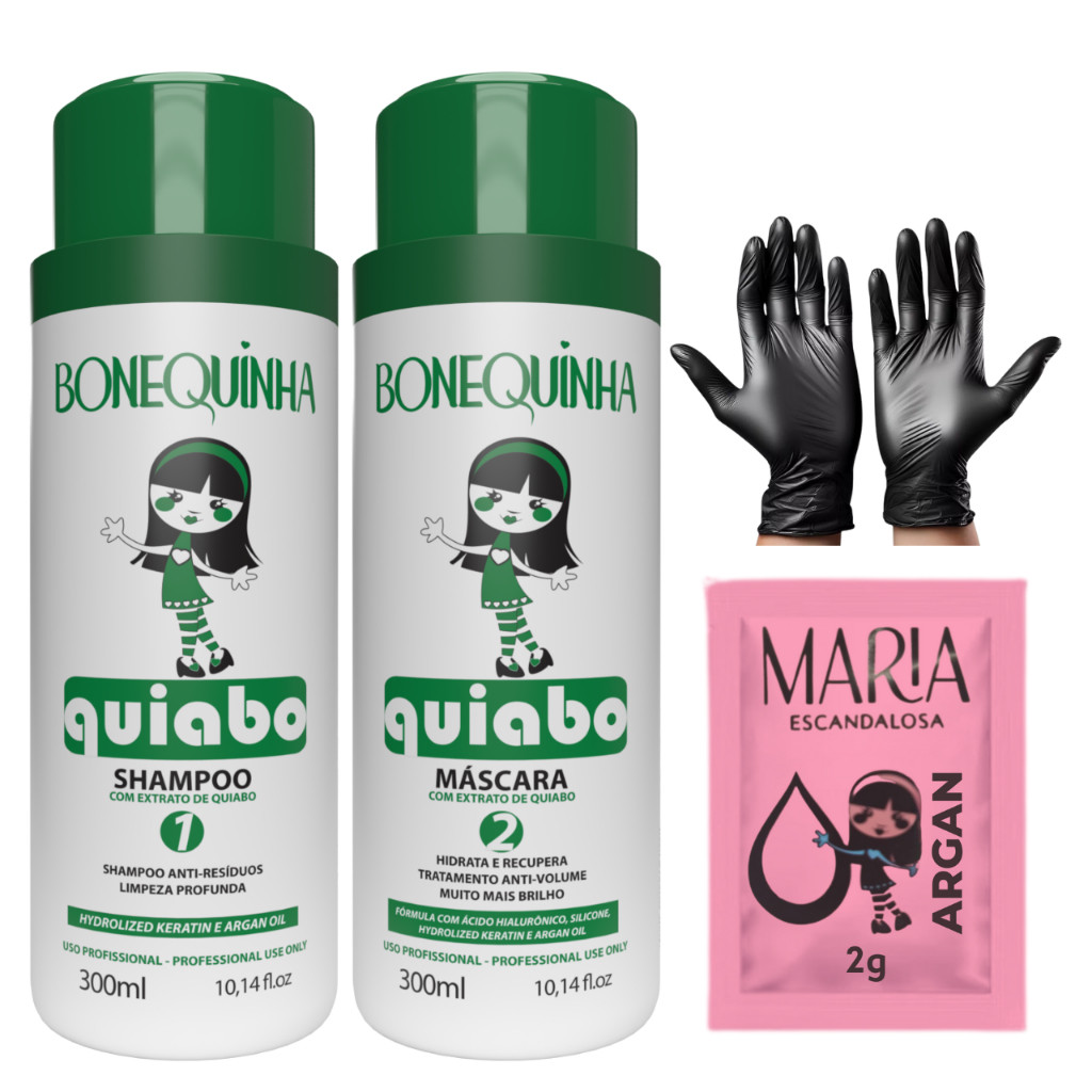 Kit Escova Progressiva De Quiabo 2x300ml Bonequinha Escandalosa Original .