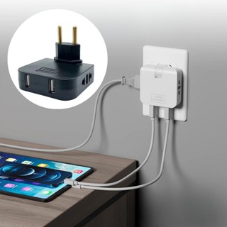 Tomada Adaptador Benjamin Dobrável 10A com 04 Entradas Duplo USB 10A em Oferta na Shopee