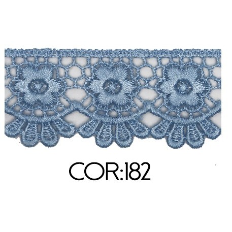 Renda Guipir CHL-655 3.5 Cm -  Rolo C/13.7 Metros Cor:Azul-Hortencia