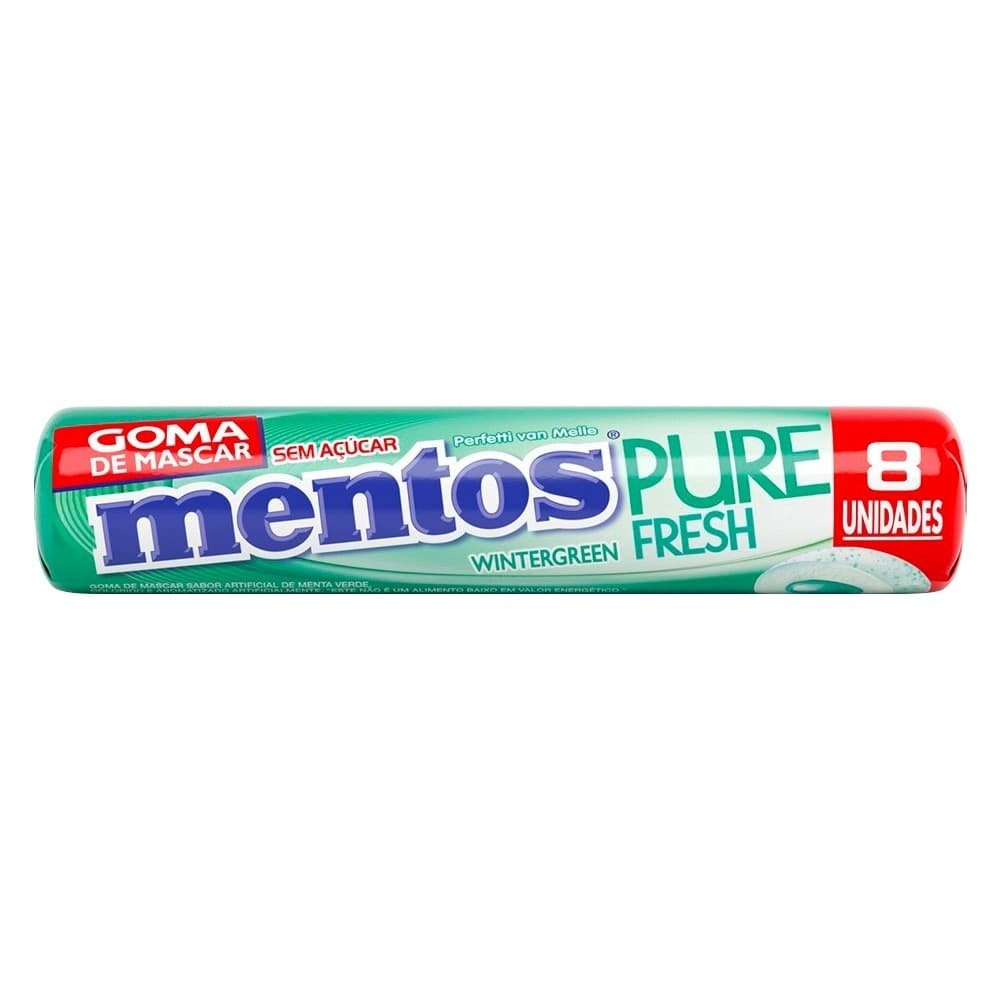 Chiclete Mentos Pure Fresh Wintergreen Stick - Caixa com 14 Unidades
