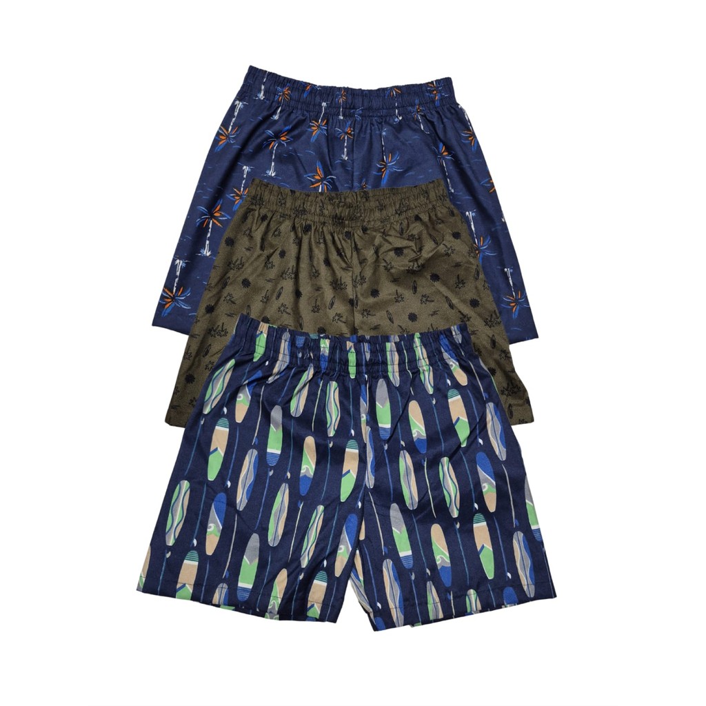 Kit 3 Bermuda Tactel Estampada Infanto Juvenil Para Meninos