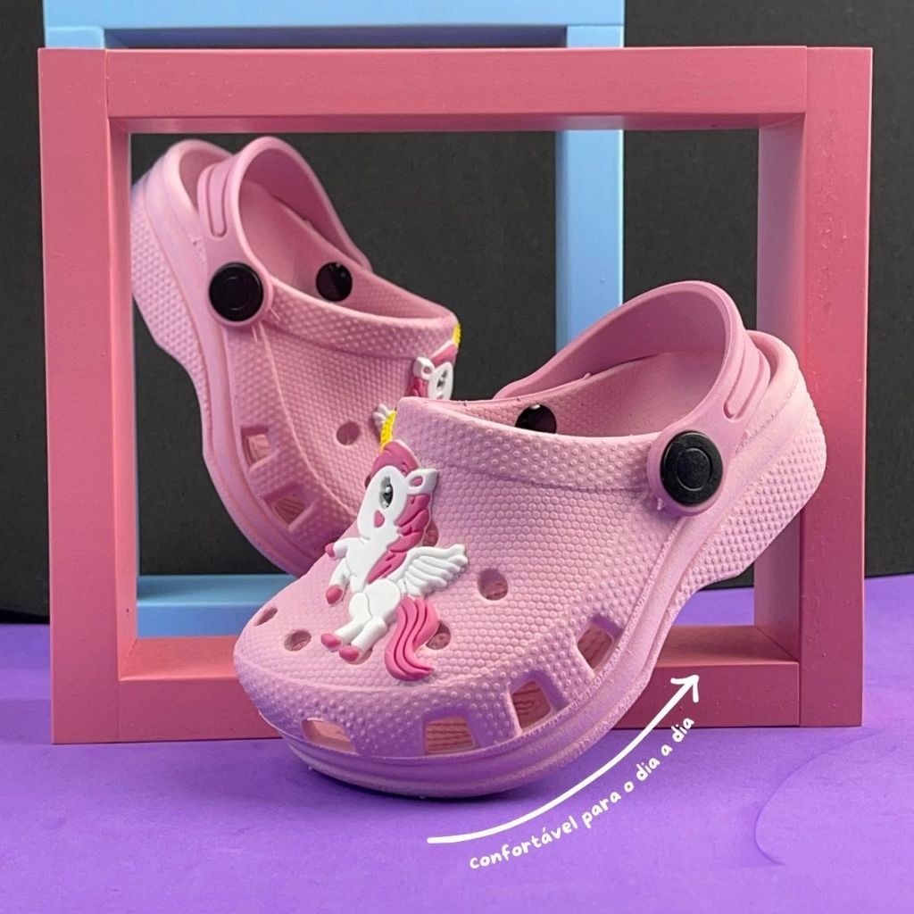 Sandália De Menina Babuche Unicórnio Antiderrapante Infantil Confort Anatômico Barato