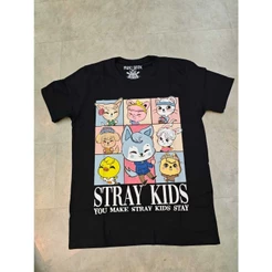 Camiseta T-shirt Unissex Algodão Stray Kids Grupo Kpop Integrantes Plus Size Tam G1 G2 G3 G4 G5- Infantil Tam 04 ao 14