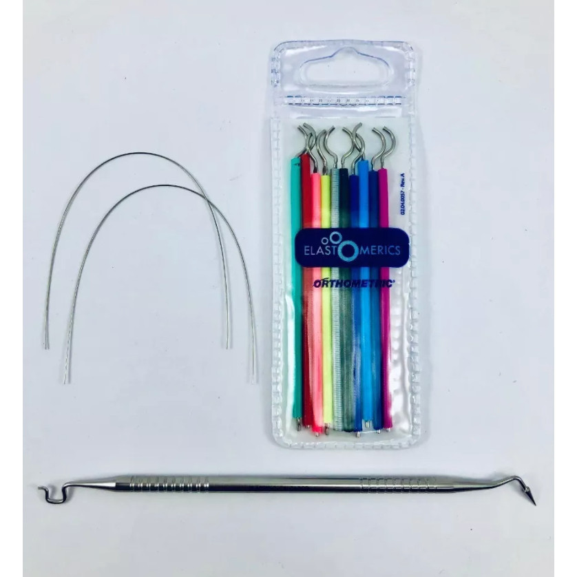Borrachinhas Aparelho Ortodôntico - Kit com 1.000 Liguinhas + Aplicador + 2 Fios