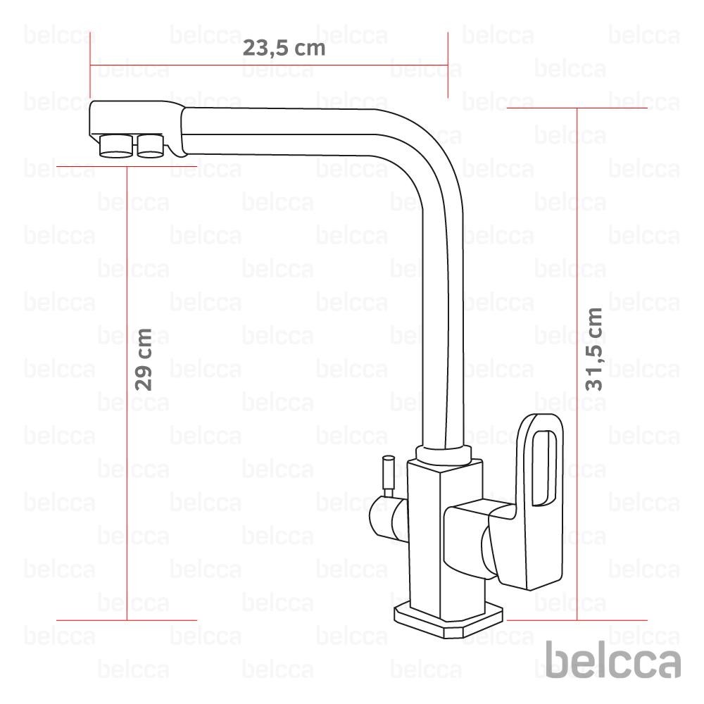 Torneira Gourmet Misturador Monocomando com Saída para Água Quente/Fria e Filtrada Rose de Bancada Belcca TFMR-01 · foto 2