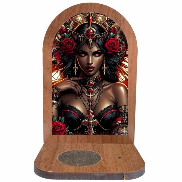 Altar Congá  Pomba Gira Rainha das 7 Encruzilhadas - Arte Estilo Vitral