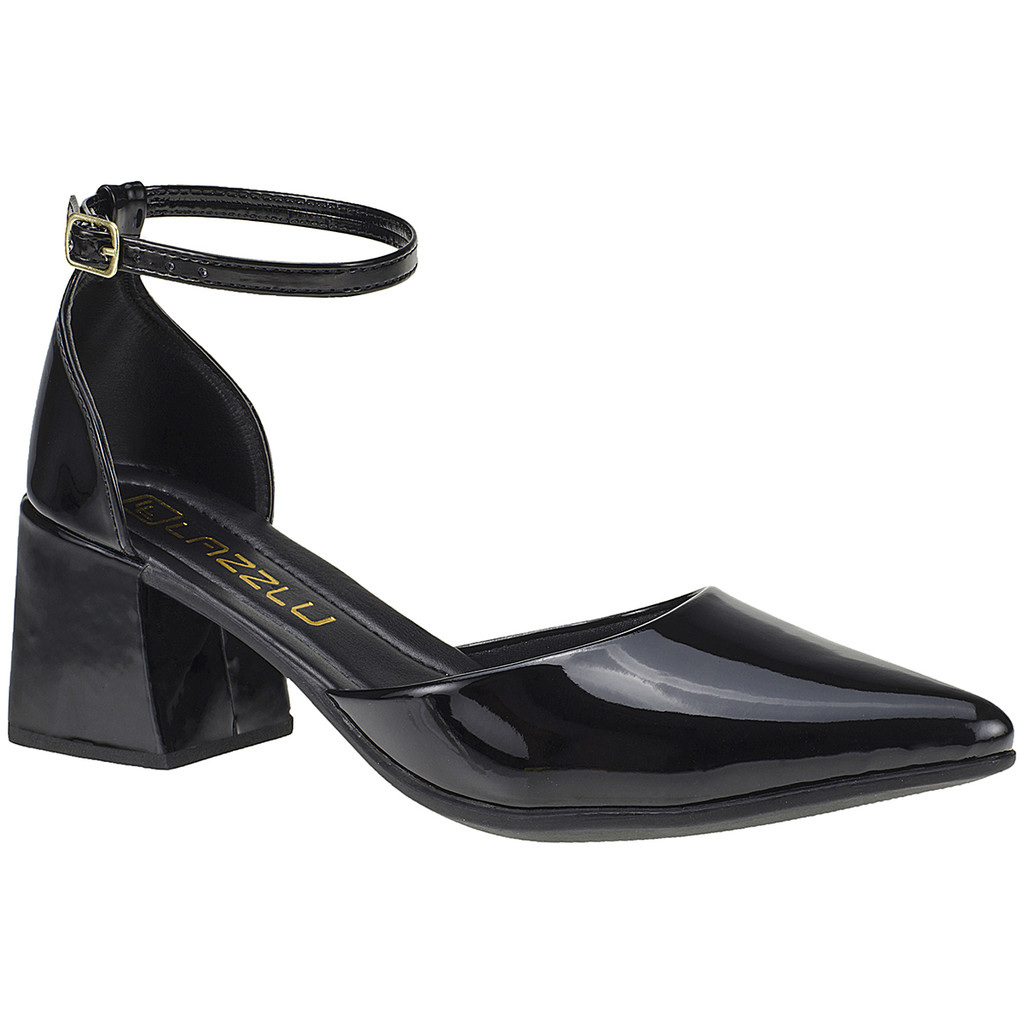 Scarpin Slingback Bico Fino Feminino Salto Grosso em Oferta na Shopee