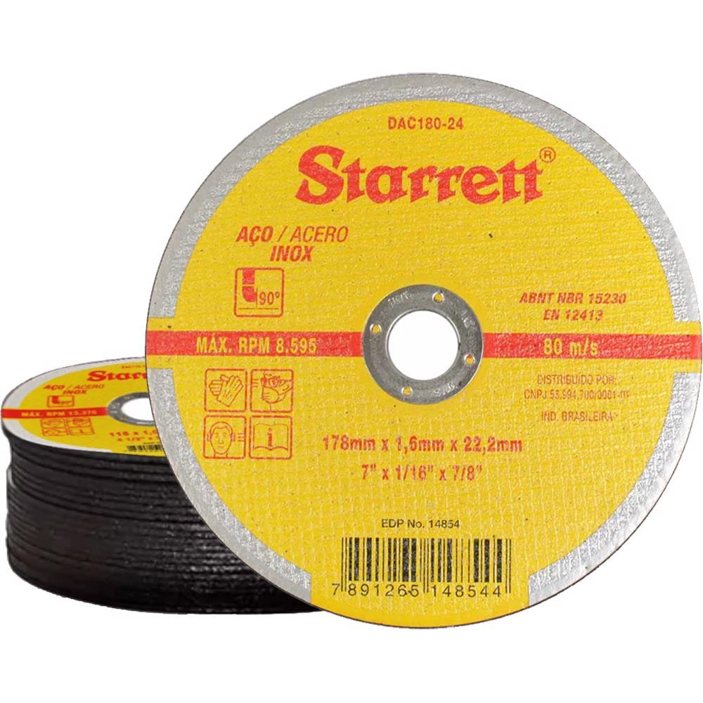 24 Peças Disco De Corte 7 Polegadas Para Aço Inox Starrett - Home & Living